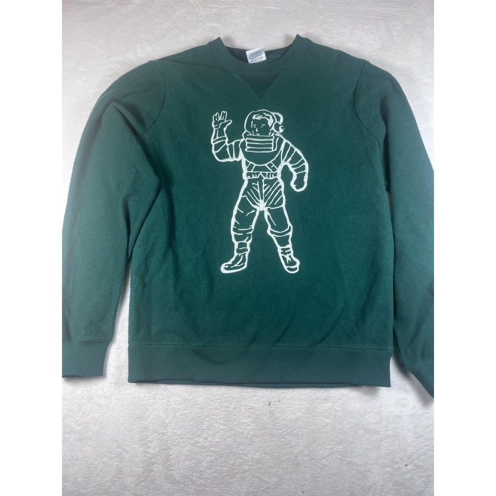 Billionaire Boys Club Sweatshirt Mens Large Green Astronaut Fleece Pullover Logo